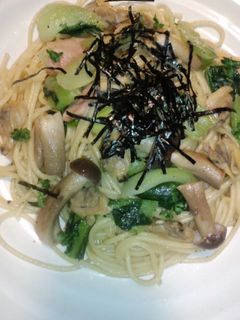 青梗菜とアサリの和風パスタ-レシピのメイン写真