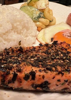 サーモンステーキ、プレートランチ風-レシピのメイン写真