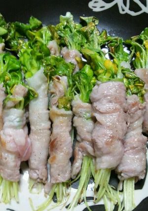 おつまみに♪貝割れの豚巻き-レシピのメイン写真