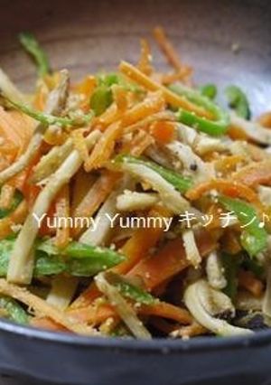 胡麻たっぷり☆細切り野菜の塩炒め♪-レシピのメイン写真