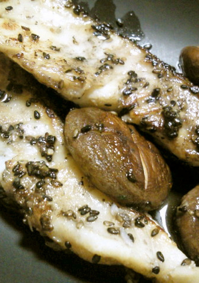 塩麹でしいたけとたらのごま焼き-レシピのメイン写真
