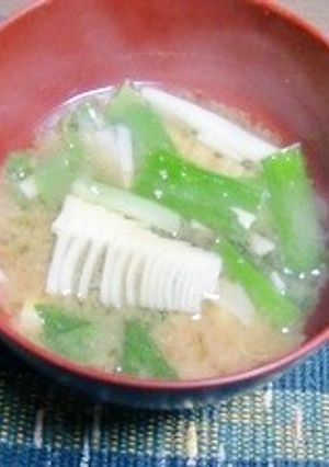 筍+小ネギ+青ジソの、夏を感じるお味噌汁-レシピのメイン写真