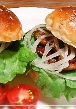 わさびソース✿豚バラてり焼きバーガー-レシピのメイン写真