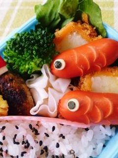 キャラ弁**こいのぼりウインナー-レシピのメイン写真