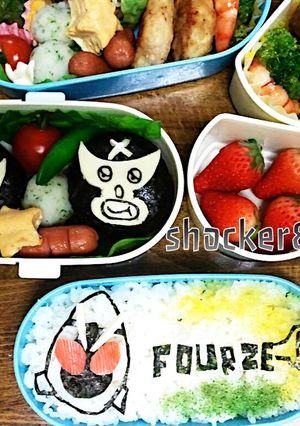 仮面ライダー★のショッカー☻キャラ弁-レシピのメイン写真