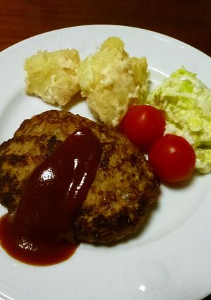 さりげなく食物繊維増量ハンバーグ!-レシピのメイン写真