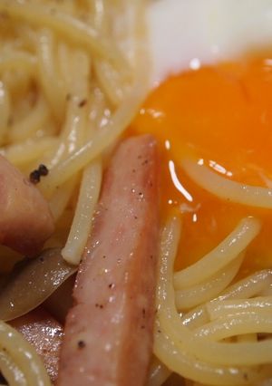 カルボナーラ風スパムスパゲティ-レシピのメイン写真
