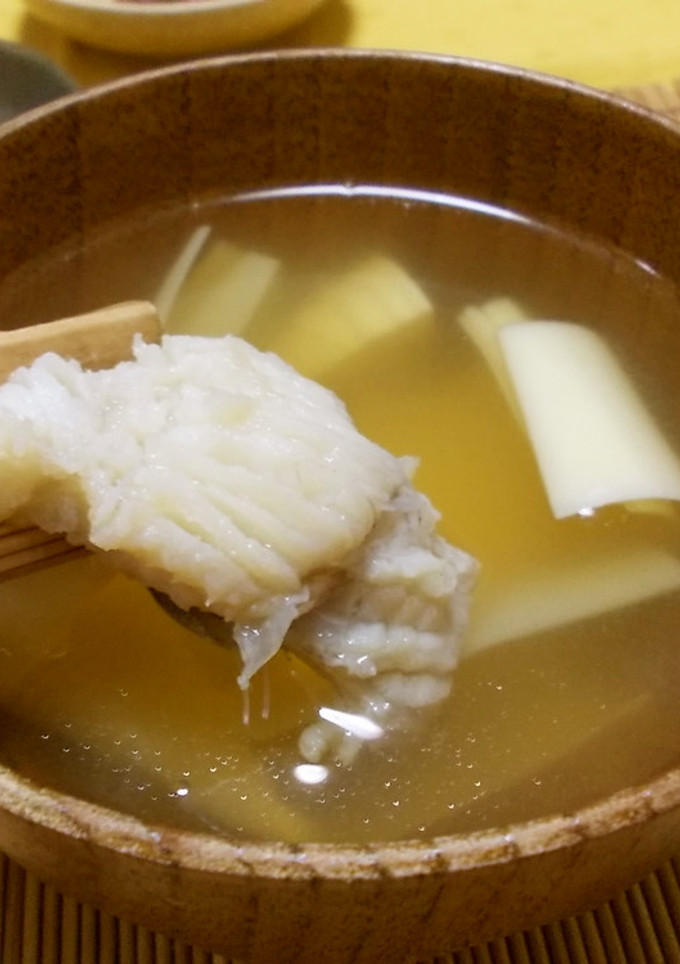 ハモと筍（たけのこ）の姫皮のお吸い物-レシピのメイン写真