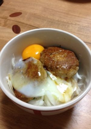 鶏つくねハンバーグ丼-レシピのメイン写真