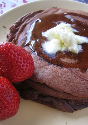 ホットケーキミックスで♪ココアパンケーキ-レシピのメイン写真