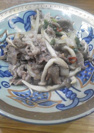 牛チンゲン菜キノコ中華炒め-レシピのメイン写真
