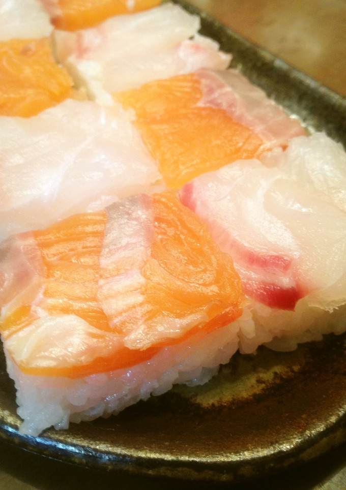 鯛とサーモンの押し寿司-レシピのメイン写真