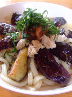 焼き茄子とささみのさっぱり梅うどん-レシピのメイン写真