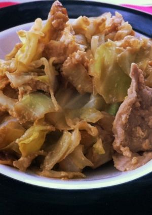 キャベツと豚肉、卵の味噌炒め-レシピのメイン写真