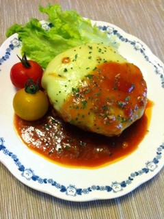 電子レンジで簡単!ふっくらハンバーグ-レシピのメイン写真