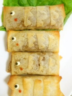 子どもの日☆オーブン焼きで鯉のぼり春巻き-レシピのメイン写真