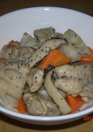 エリンギと鶏肉の塩炒め煮-レシピのメイン写真