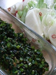 かぶの浅漬けとかぶの葉のごま炒め-レシピのメイン写真