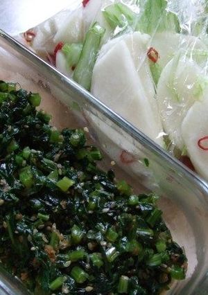 かぶの浅漬けとかぶの葉のごま炒め-レシピのメイン写真