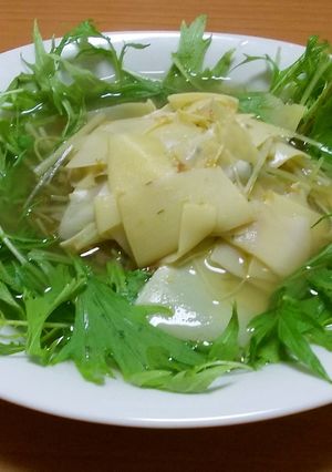 旬の味♪筍を食する（５）姫皮と水菜★梅味-レシピのメイン写真