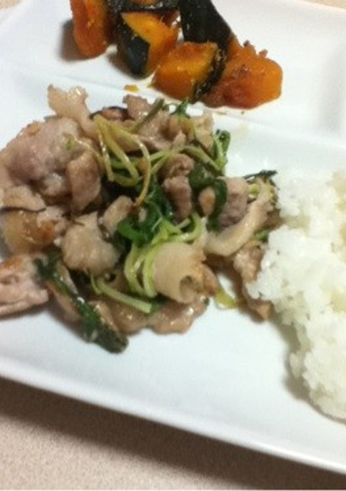 水菜と豚肉の炒めもの-レシピのメイン写真