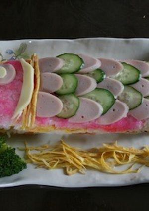 こどもの日に！元気に泳ぐ鯉のぼり寿司-レシピのメイン写真