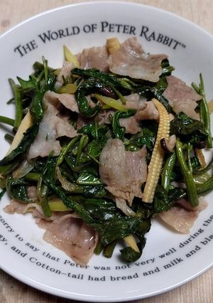 豚肉と空心菜他のナンプラー炒め-レシピのメイン写真