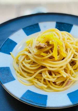 沢庵とツナの和風パスタ-レシピのメイン写真