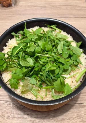 帆立とせりの炊き込みご飯-レシピのメイン写真
