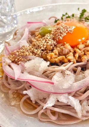 簡単可愛く♡納豆おろし蕎麦〜♡-レシピのメイン写真