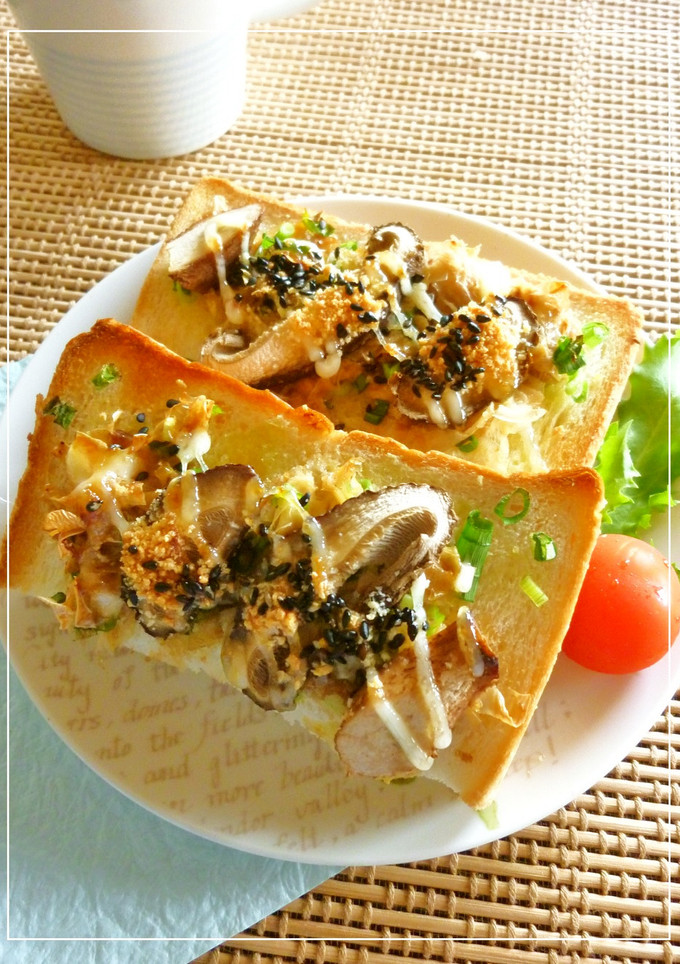 湯葉と椎茸のわさび風味和トースト-レシピのメイン写真