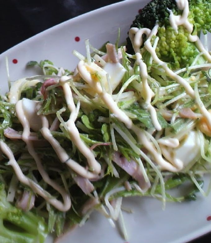 水菜チーズのガーリック風味サラダ by ktmtadk 【クックパッド】 簡単