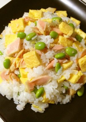 枝豆顔だす♡鮭ちらし-レシピのメイン写真
