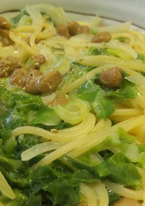 とろ～り☆豆乳納豆クリームパスタ-レシピのメイン写真