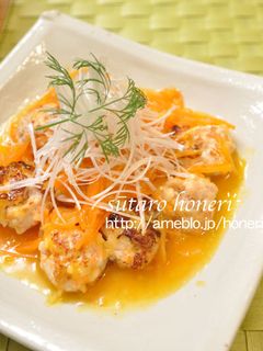 鶏ムネ肉とにんじんの団子スープ-レシピのメイン写真