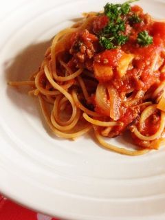 スパゲッティペペロンチーノ・トマトソース-レシピのメイン写真