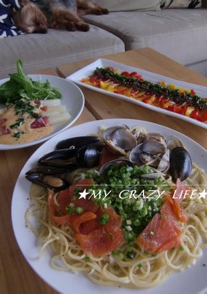アサリとサーモンのパスタ★バター風味-レシピのメイン写真