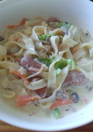 簡単*野菜たっぷりクリームスープパスタ-レシピのメイン写真
