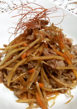 牛肉とごぼうの極旨甘辛キンピラ(^○^)-レシピのメイン写真