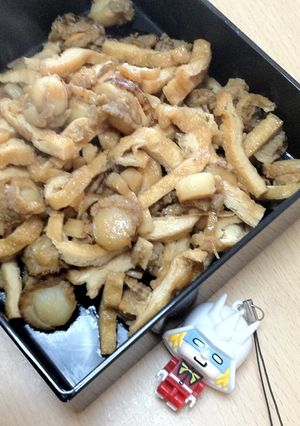 おやじ犬の肴♪ベビーホタテと油揚げの佃煮-レシピのメイン写真