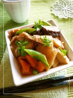 筍と仙台麩と椎茸の煮物-レシピのメイン写真
