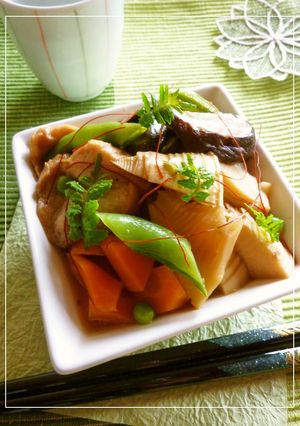 筍と仙台麩と椎茸の煮物-レシピのメイン写真