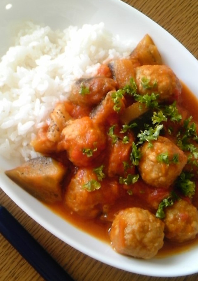水不使用☆肉だんごのトマトカレー-レシピのメイン写真