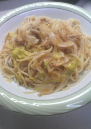 キャベツとツナのバターコンソメ醤油パスタ-レシピのメイン写真