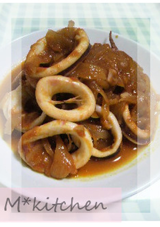 簡単♡イカととろとろ玉ねぎのトマト煮-レシピのメイン写真