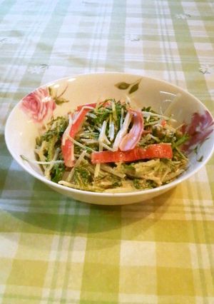 ゴマドレッシングで水菜サラダ-レシピのメイン写真