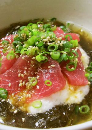 ダイエット/とろろ鮪もずく素麺風-レシピのメイン写真