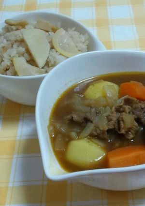 簡単アレンジ☆筍ご飯de和風スープカレー-レシピのメイン写真