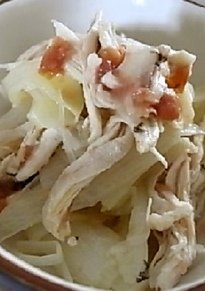 鶏ササミとネギの梅和え-レシピのメイン写真