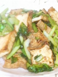 青梗菜と厚揚げの炒め物-レシピのメイン写真